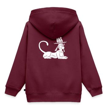 Ägyptische Sphinx - Kinder Premium Organic Hoodie - Burgunderrot - Hinten - AI Model Kid Female (0cm)