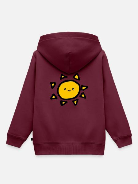 Sonne - Kinder Premium Organic Hoodie - Burgunderrot