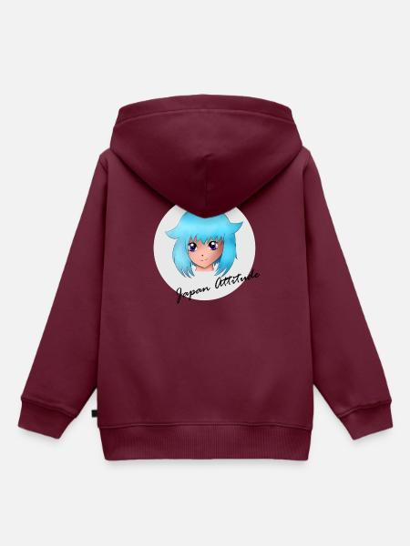 Mangamädchen - Kinder Premium Organic Hoodie - Burgunderrot