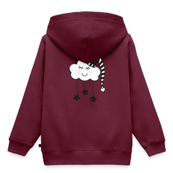kleine Wolke / Kinder / träumen / Geschenkidee - Kinder Premium Organic Hoodie - Burgunderrot - Hinten - AI Model Kid Female (0cm)