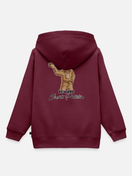 Beware - Climate Protection - Kinder Premium Organic Hoodie - Burgunderrot