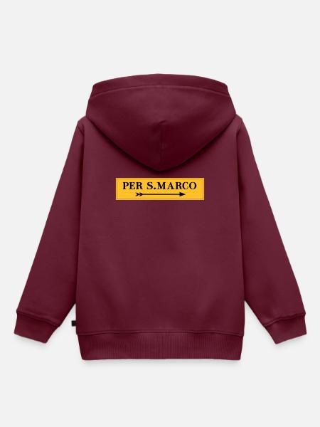 PER S. MARCO - Kinder Premium Organic Hoodie - Burgunderrot