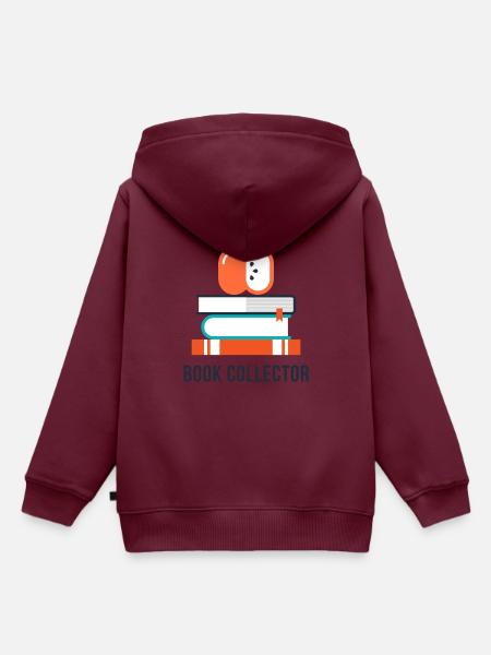 book collector - Kinder Premium Organic Hoodie - Burgunderrot