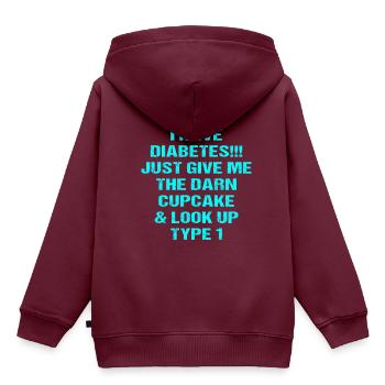 insulin junk - Kinder Premium Organic Hoodie - Burgunderrot - Hinten - AI Model Kid Female (0cm)