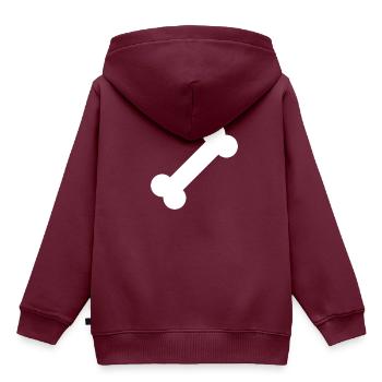 Knochen - Kinder Premium Organic Hoodie - Burgunderrot - Hinten - AI Model Kid Female (0cm)