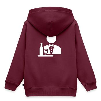 Kellner Beruf - Kinder Premium Organic Hoodie - Burgunderrot - Hinten - AI Model Kid Female (0cm)