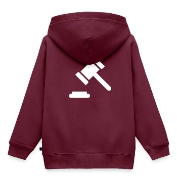 Gericht - Kinder Premium Organic Hoodie - Burgunderrot - Hinten - AI Model Kid Female (0cm)
