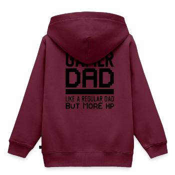 Gamer Dad like a regular Dad but more HP - Kinder Premium Organic Hoodie - Burgunderrot - Hinten - AI Model Kid Female (0cm)