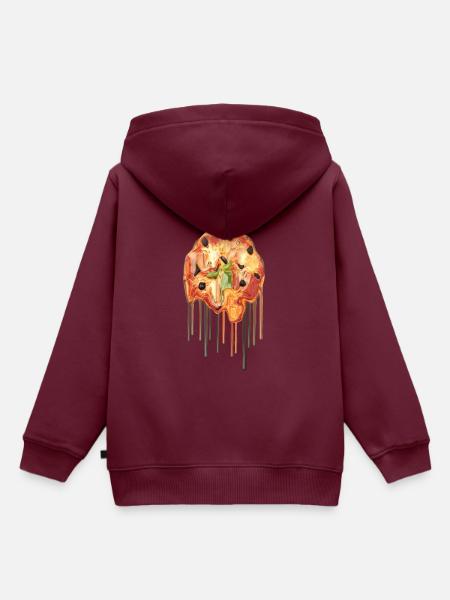 Schlanke Pizza - Kinder Premium Organic Hoodie - Burgunderrot