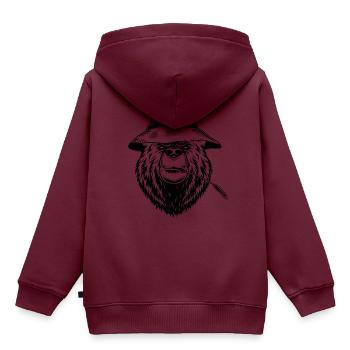 Ernster Baer - Kinder Premium Organic Hoodie - Burgunderrot - Hinten - AI Model Kid Female (0cm)