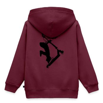 Onefooter 3 - Kinder Premium Organic Hoodie - Burgunderrot - Hinten - AI Model Kid Female (0cm)
