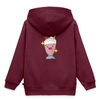 Milchshake Erdbeershake Erdbeermilchshake Shake - Kinder Premium Organic Hoodie - Burgunderrot - Hinten - AI Model Kid Female (0cm)