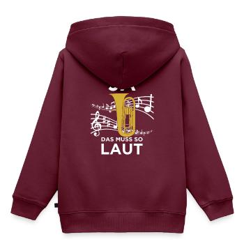 Ja das muss so laut Euphonium! Musik Chor - Kinder Premium Organic Hoodie - Burgunderrot - Hinten - AI Model Kid Female (0cm)