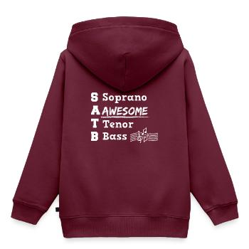 Soprano-Awesome-Tenor-Bass Altos Music Choir Gift - Kinder Premium Organic Hoodie - Burgunderrot - Hinten - AI Model Kid Female (0cm)