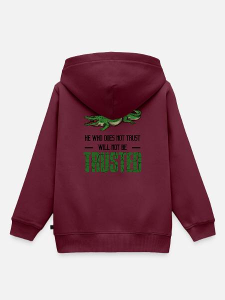 Krokodil - Kinder Premium Organic Hoodie - Burgunderrot