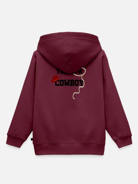 Cowboy - Kinder Premium Organic Hoodie - Burgunderrot