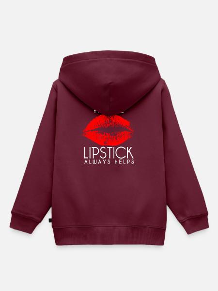 Lipstick Lipstick - Kinder Premium Organic Hoodie - Burgunderrot