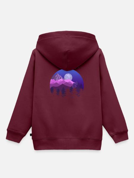 Wildnis - Kinder Premium Organic Hoodie - Burgunderrot