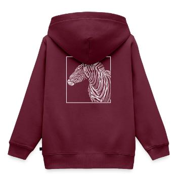 Zebra Zebra Zebra - Kinder Premium Organic Hoodie - Burgunderrot - Hinten - AI Model Kid Female (0cm)