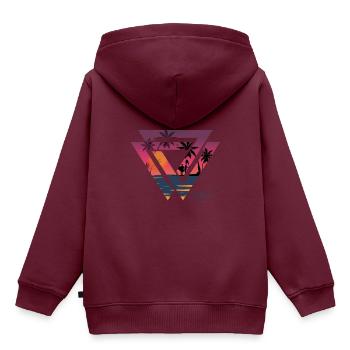 Strand - Kinder Premium Organic Hoodie - Burgunderrot - Hinten - AI Model Kid Female (0cm)