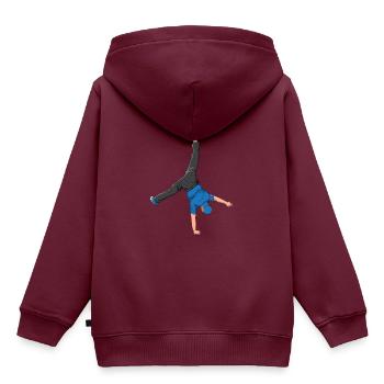 Breakdance Breaking Breaker Hip Hop Break Geschenk - Kinder Premium Organic Hoodie - Burgunderrot - Hinten - AI Model Kid Female (0cm)