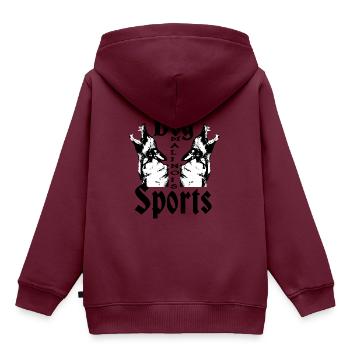 Malinois,Mail,Hundesport,Hunderasse,Polizeihund - Kinder Premium Organic Hoodie - Burgunderrot - Hinten - AI Model Kid Female (0cm)