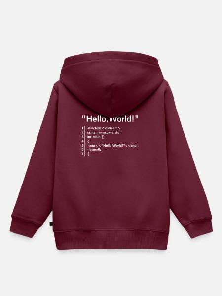 Hello Welt Programm - Programmierer T-Shirt - Kinder Premium Organic Hoodie - Burgunderrot
