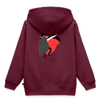 Dabbing Vampire - Kinder Premium Organic Hoodie - Burgunderrot - Hinten - AI Model Kid Female (0cm)