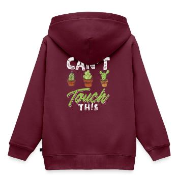 Funny Cactus Shirt Distressed - Kinder Premium Organic Hoodie - Burgunderrot - Hinten - AI Model Kid Female (0cm)