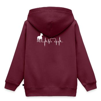 Deutscher Pinscher Geschenk Shirt - Kinder Premium Organic Hoodie - Burgunderrot - Hinten - AI Model Kid Female (0cm)