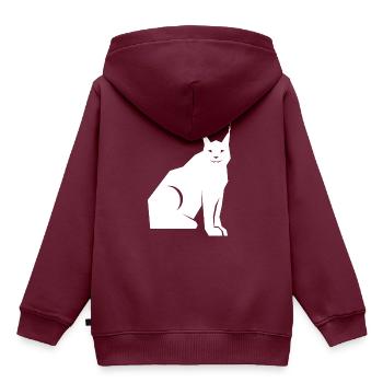 luchs - Kinder Premium Organic Hoodie - Burgunderrot - Hinten - AI Model Kid Female (0cm)