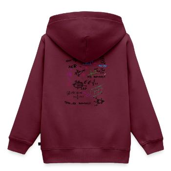 Mathe Komplexe Mathematische Wandtafel mit Formeln - Kinder Premium Organic Hoodie - Burgunderrot - Hinten - AI Model Kid Female (0cm)