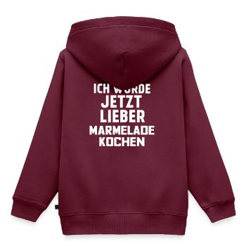 MARMELADE KOCHEN - Kinder Premium Organic Hoodie - Burgunderrot - Hinten - AI Model Kid Female (0cm)