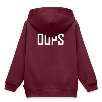 oops - Kinder Premium Organic Hoodie - Burgunderrot - Hinten - AI Model Kid Female (0cm)