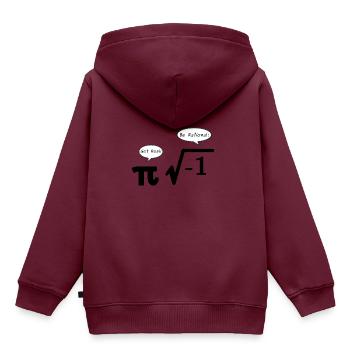 Get Real - Be Rational Pi und Wurzel Zeichen Nerd - Kinder Premium Organic Hoodie - Burgunderrot - Hinten - AI Model Kid Female (0cm)