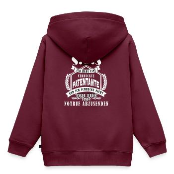 SOS ich hab eine verrückte PATENTANTE - Kinder Premium Organic Hoodie - Burgunderrot - Hinten - AI Model Kid Female (0cm)