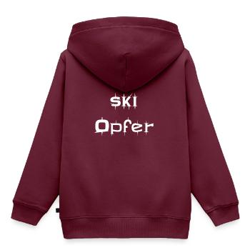 SKI Opfer - Kinder Premium Organic Hoodie - Burgunderrot - Hinten - AI Model Kid Female (0cm)