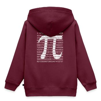 Pi Matrix - Kinder Premium Organic Hoodie - Burgunderrot - Hinten - AI Model Kid Female (0cm)