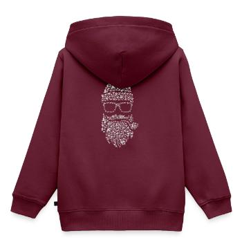 Birds Beard - Kinder Premium Organic Hoodie - Burgunderrot - Hinten - AI Model Kid Female (0cm)