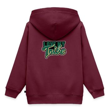 love my tribe - Kinder Premium Organic Hoodie - Burgunderrot - Hinten - AI Model Kid Female (0cm)