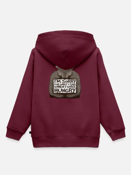 Sorry, ich war hungrig. - Kinder Premium Organic Hoodie - Burgunderrot