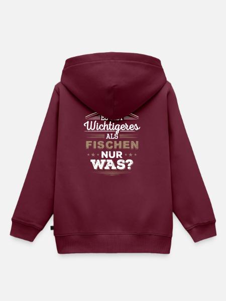 fischen, Fischer, Geschenk - Kinder Premium Organic Hoodie - Burgunderrot
