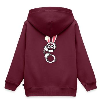 Handschellen Osterhase Ostern Geschenk Hase - Kinder Premium Organic Hoodie - Burgunderrot - Hinten - AI Model Kid Female (0cm)