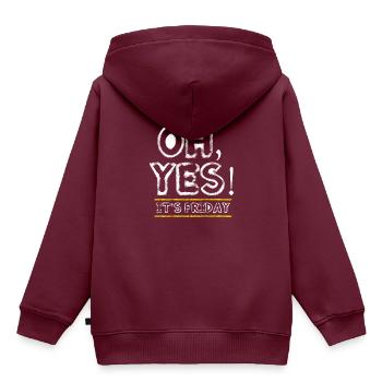 Freitag - Wochenende - Feierabend - Kinder Premium Organic Hoodie - Burgunderrot - Hinten - AI Model Kid Female (0cm)