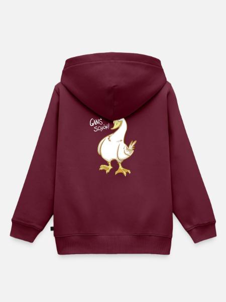 Gans Schön - Geschenk - Kinder Premium Organic Hoodie - Burgunderrot