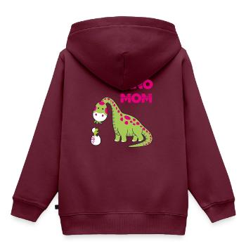 Dino Mutter Muttertag T-Shirt Mutter Tag Tee - Kinder Premium Organic Hoodie - Burgunderrot - Hinten - AI Model Kid Female (0cm)
