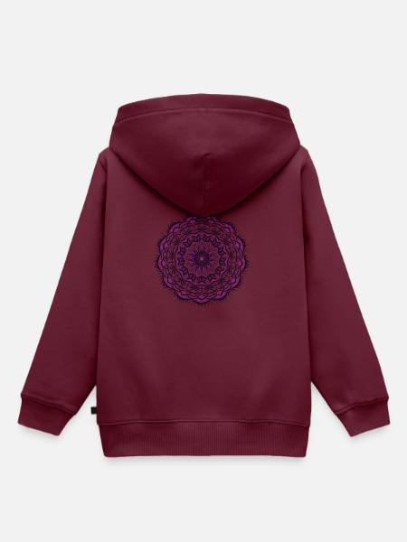 Mandala - Kinder Premium Organic Hoodie - Burgunderrot