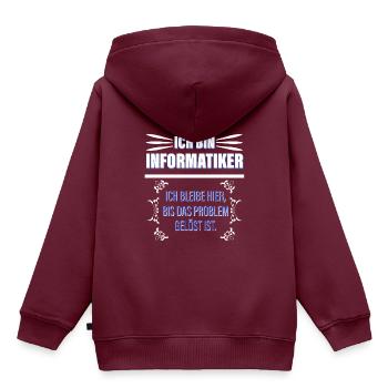 Ich Bin Informatiker - Kinder Premium Organic Hoodie - Burgunderrot - Hinten - AI Model Kid Female (0cm)