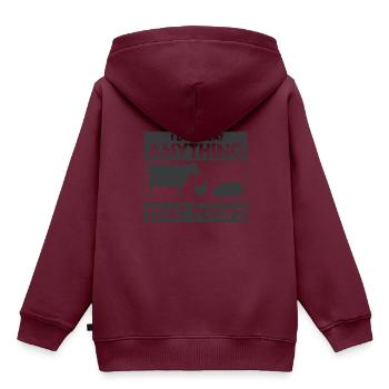 Vegan Fleischlos Tierlieb & Veganer - Kinder Premium Organic Hoodie - Burgunderrot - Hinten - AI Model Kid Female (0cm)