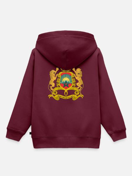Marokko Wappen - Kinder Premium Organic Hoodie - Burgunderrot